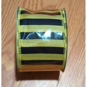 Expressions Misc Black/Yellow Ribbons‎ 2.5x10yards Plus Bonus Black Rope Like